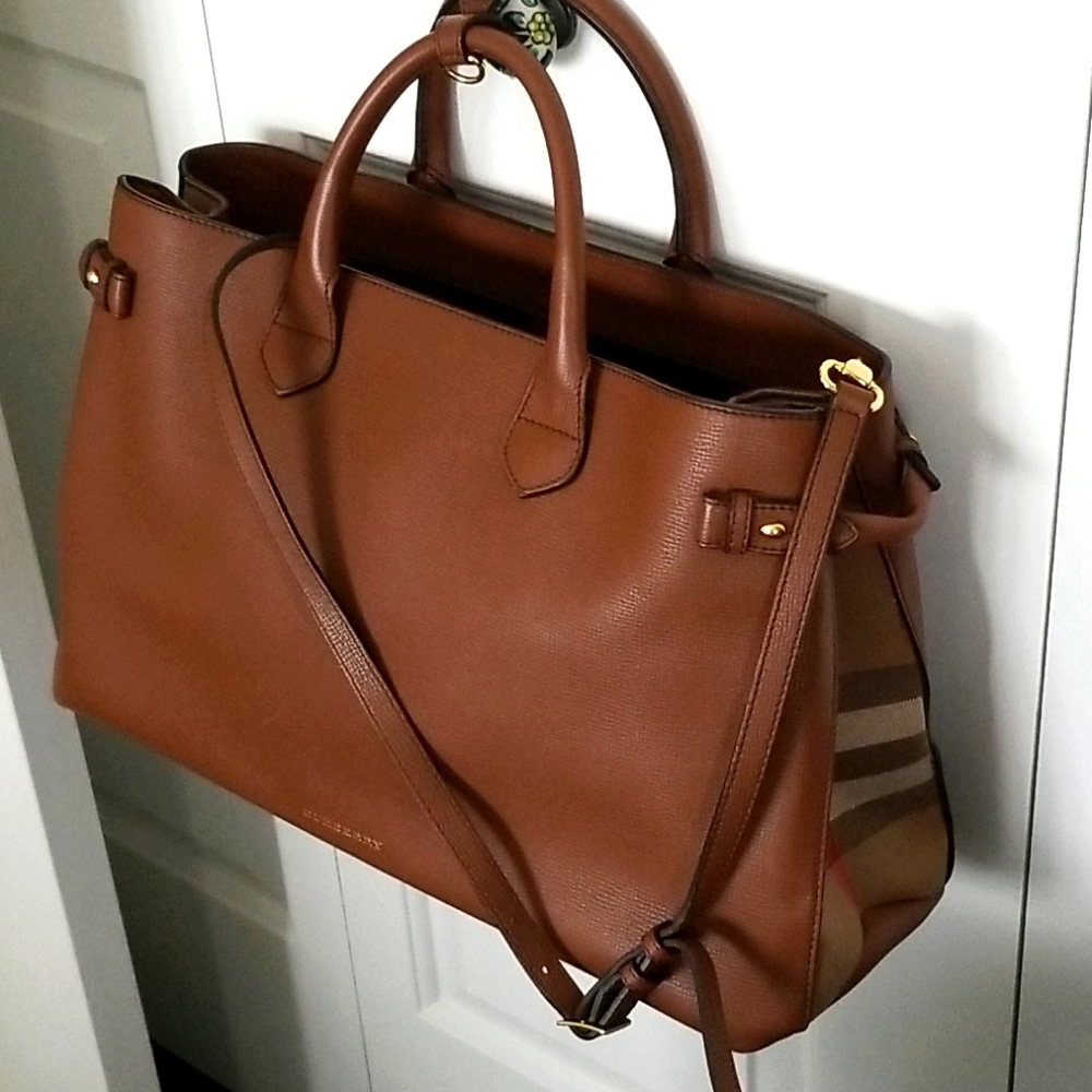 Burberry large banner bag mahogany